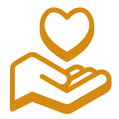 Cartoon hand holding love heart